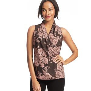 Cabi Floral Print Wrap Top